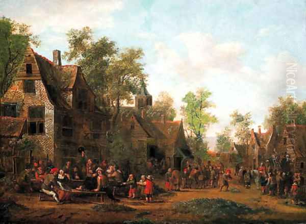 A Kermesse in a village Oil Painting by Barent Gael