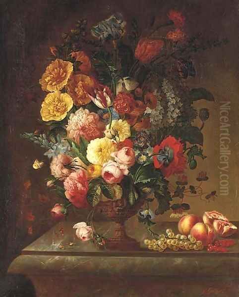 Flowers Oil Painting by Jean Baptiste Gallet