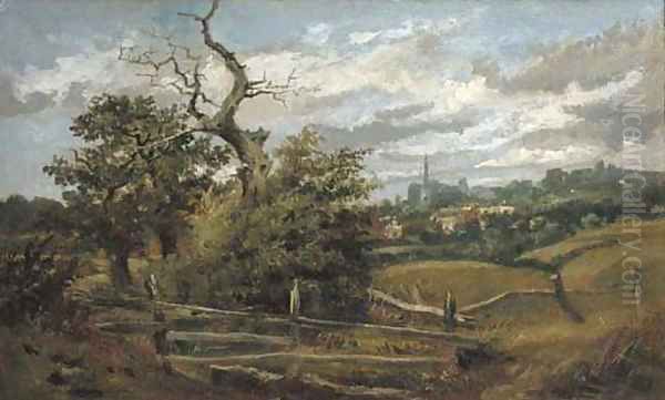 A view of Hampstead Heath looking towards Cannon Place Oil Painting by Harriet Gouldsmith