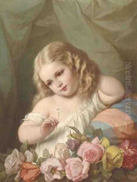 The flower girl Oil Painting by Johann Grund