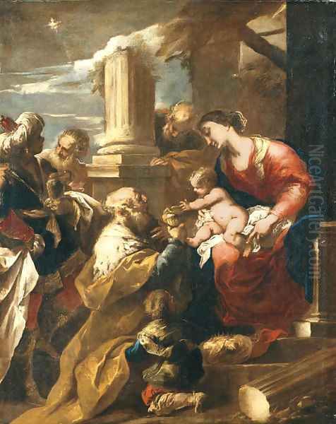 The Adoration of the Magi Oil Painting by Valerio Castello Genoa