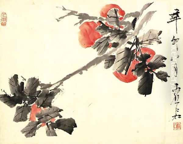 Persimmon Oil Painting by Xu Gu