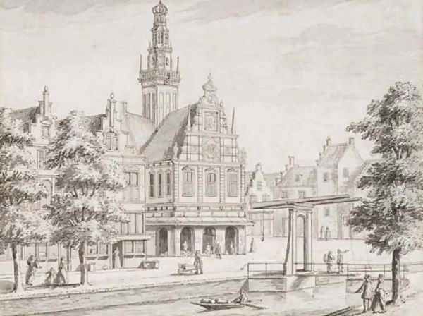 The Waag at Alkmaar Oil Painting by Jan Goeree