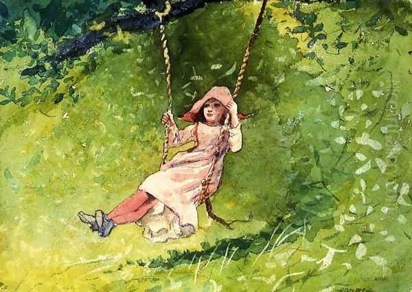 Girl on a Swing Oil Painting by Winslow Homer