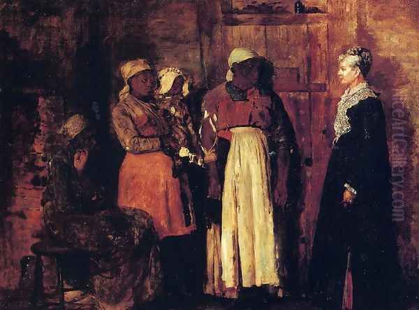 A Visit from the Old Mistress Oil Painting by Winslow Homer