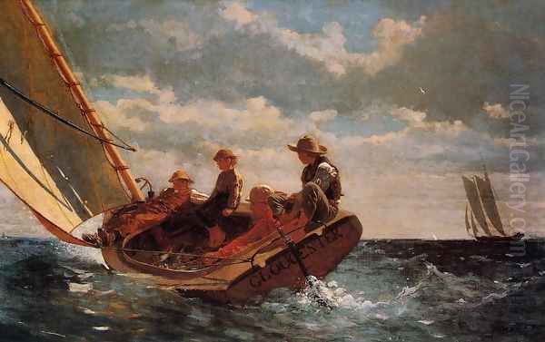 Breezing Up (or A Fair Wind) Oil Painting by Winslow Homer