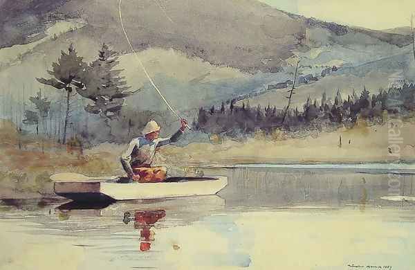 A Quiet Pool on a Sunny Day Oil Painting by Winslow Homer