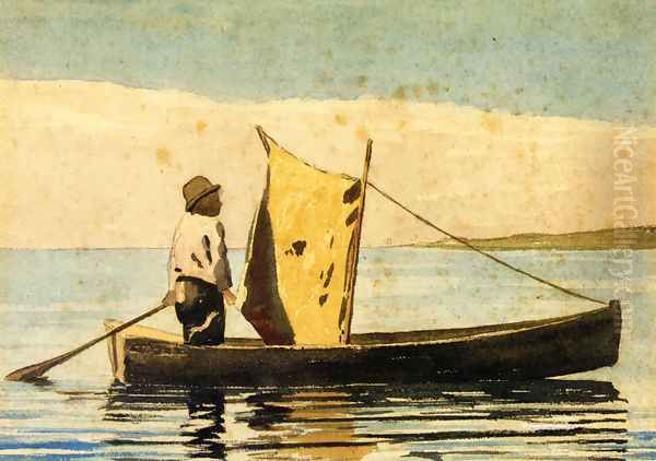 Boy In a Small Boat Oil Painting by Winslow Homer