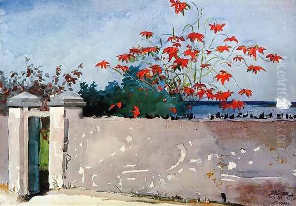 A Wall, Nassau Oil Painting by Winslow Homer