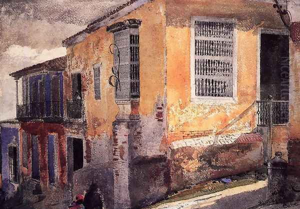 Street Corner, Santiago de Cuba Oil Painting by Winslow Homer