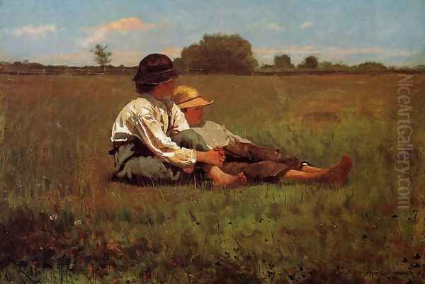 Boys in a Pasture Oil Painting by Winslow Homer