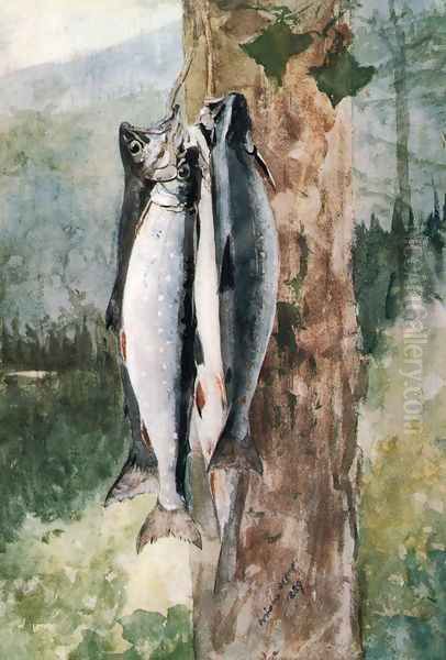 Adirondack Catch Oil Painting by Winslow Homer