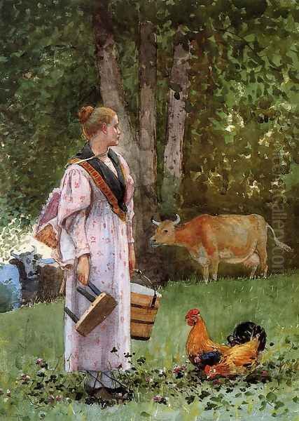 The Milk Maid Oil Painting by Winslow Homer