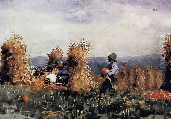 The Pumpkin Patch Oil Painting by Winslow Homer