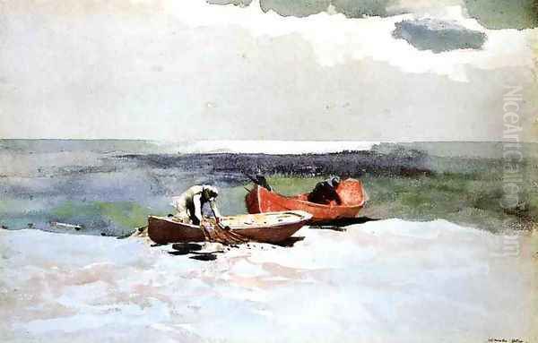 Deep Sea Fishing Oil Painting by Winslow Homer