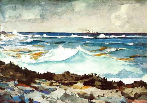 Shore and Surf, Nassau Oil Painting by Winslow Homer