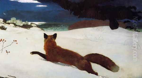 Fox Hunt Oil Painting by Winslow Homer