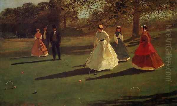 Croquet Players Oil Painting by Winslow Homer