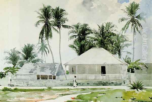 Cabins, Nassau Oil Painting by Winslow Homer