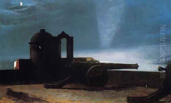 Searchlight on Harbor Entrance, Santiago de Cuba Oil Painting by Winslow Homer