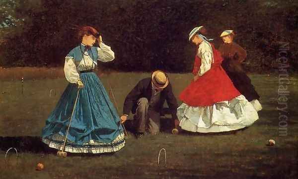 Croquet Scene Oil Painting by Winslow Homer