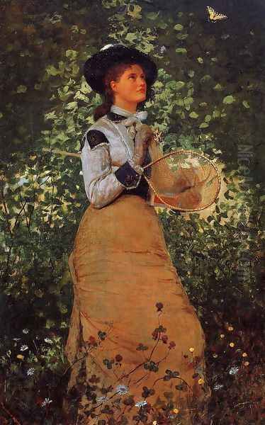 The Butterfly Girl Oil Painting by Winslow Homer