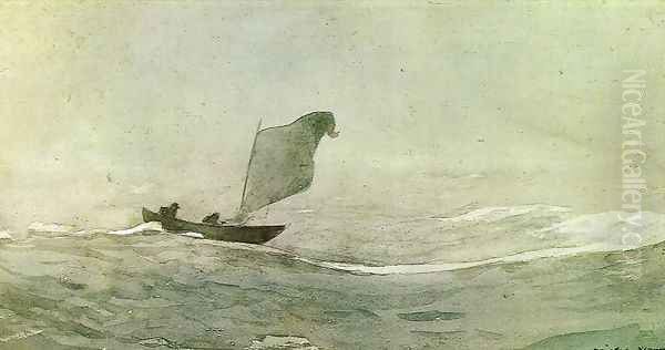 Blown Away Oil Painting by Winslow Homer