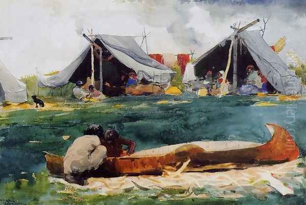 Montagnais Indians Oil Painting by Winslow Homer