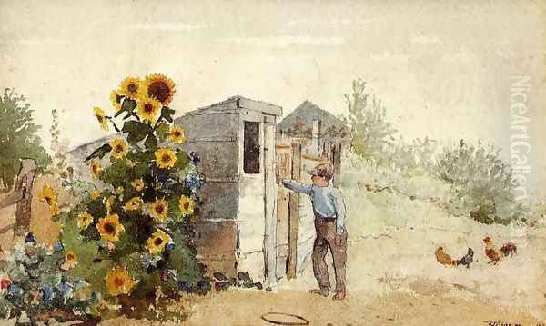 Backyard, Summer Oil Painting by Winslow Homer