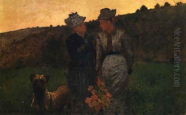 Rab and the Girls Oil Painting by Winslow Homer