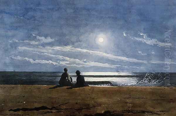 Moonlight Oil Painting by Winslow Homer