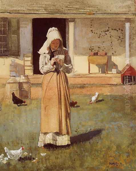 The Sick Chicken Oil Painting by Winslow Homer