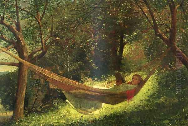 Girl in a Hammock Oil Painting by Winslow Homer