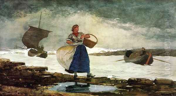 Inside the Bar Oil Painting by Winslow Homer