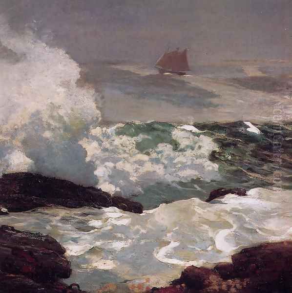 On a Lee Shore Oil Painting by Winslow Homer