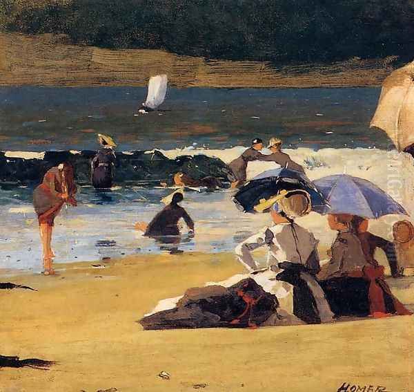 By the Shore Oil Painting by Winslow Homer