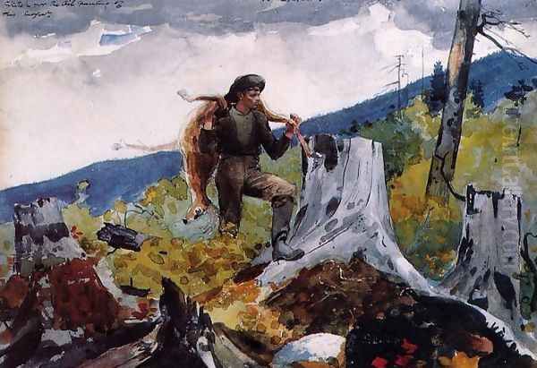 Guide Carrying a Deer Oil Painting by Winslow Homer