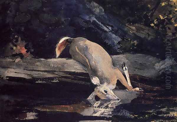 Fallen Deer Oil Painting by Winslow Homer