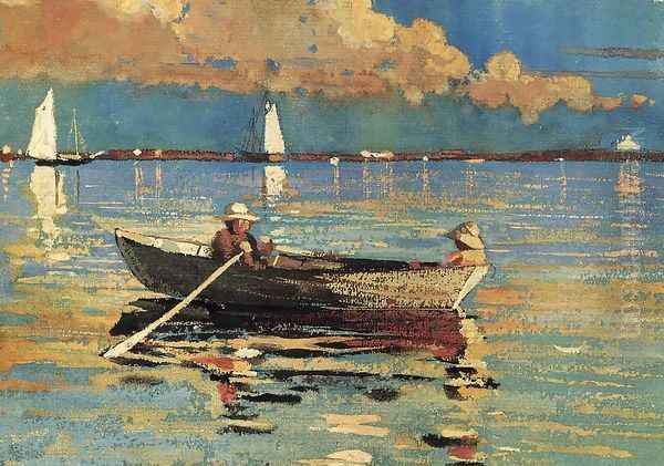 Gloucester Harbor Oil Painting by Winslow Homer