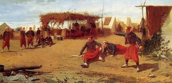 Pitching Quoits Oil Painting by Winslow Homer