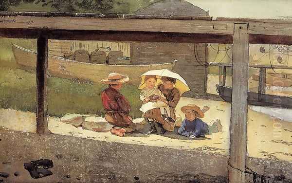 In Charge of Baby Oil Painting by Winslow Homer