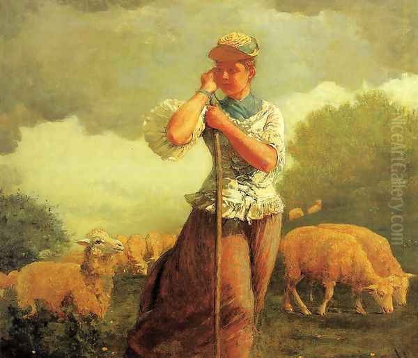 The Shepherdess Oil Painting by Winslow Homer