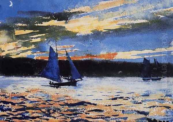 Gloucester Sunset Oil Painting by Winslow Homer