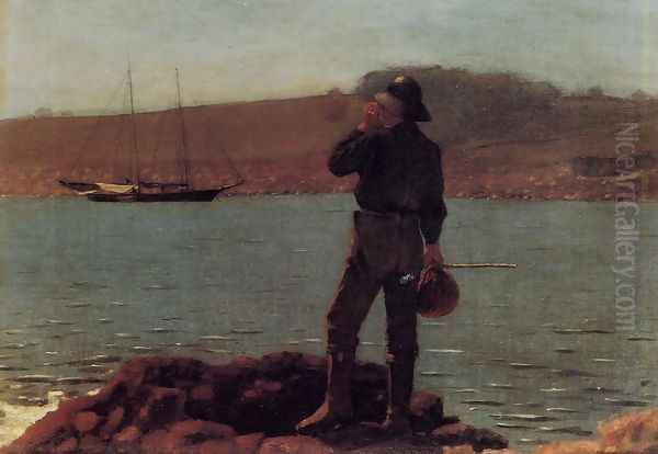 Calling the Pilot Oil Painting by Winslow Homer