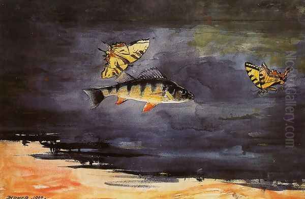 Fish and Butterflies Oil Painting by Winslow Homer