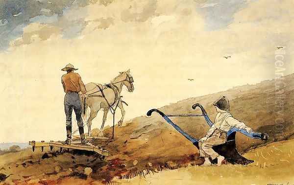 Harrowing Oil Painting by Winslow Homer