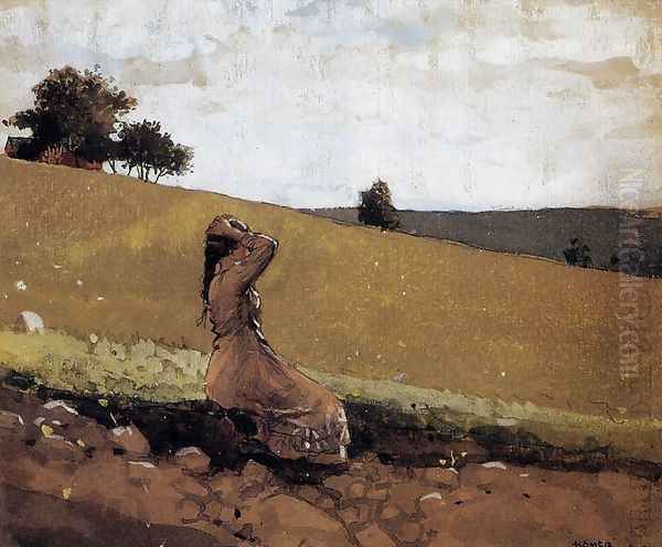 The Green Hill (or On the Hill) Oil Painting by Winslow Homer