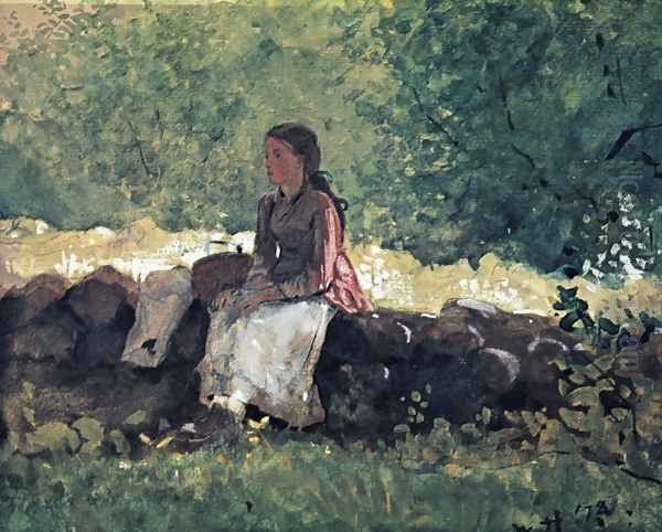 On the Fence I Oil Painting by Winslow Homer