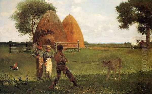 Weaning the Calf Oil Painting by Winslow Homer