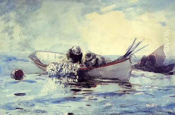 Herring Fishing Oil Painting by Winslow Homer